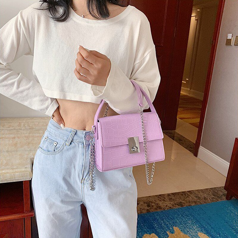 carré femmes sacs à bandoulière sacs à main de créateur chaînes de luxe alligator sac à bandoulière dame petit rabat sac à main femme sac