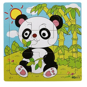 9Pcs Woodpuzzle Baby Peuter Vroege Ervaring Intelligentie Cartoon Animal Bee Puzzel Houten Speelgoed: 02