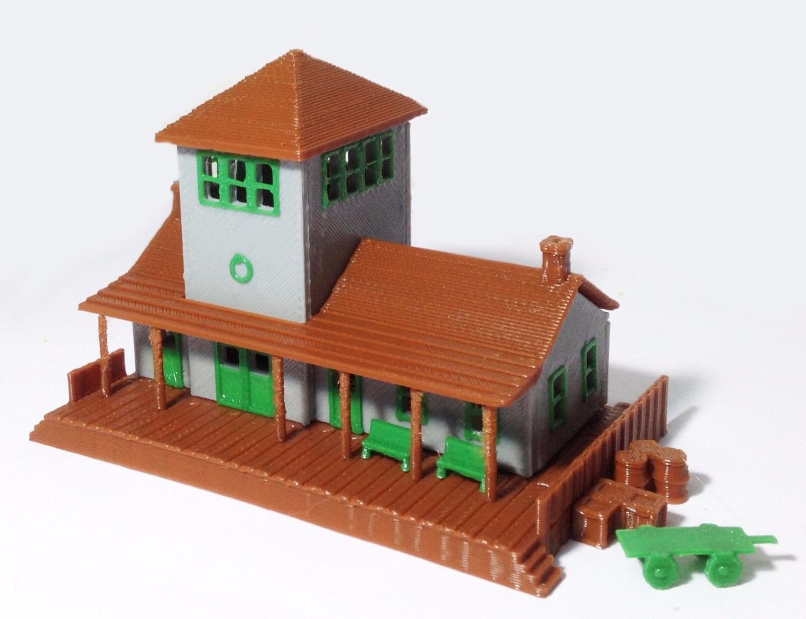 Outland Models Small Train Station / Depot N Scale 1:160 Train Railway Layout