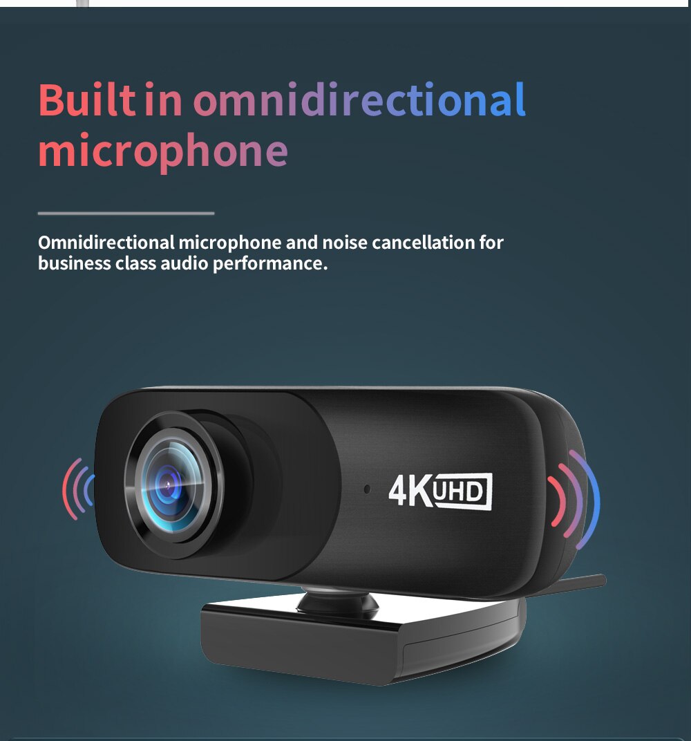 Best C160 Webcam 4K UHD 4096×2160P H.264 PC Camera 800W Pixels Web Cam USB Web Camera with Microphone for Distance Learning