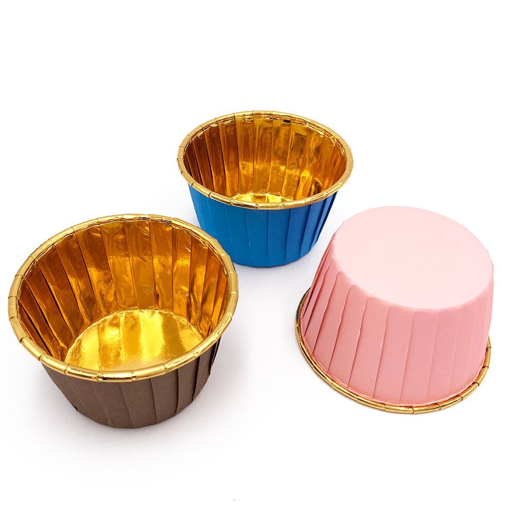 50 stk/pakke 9 farver muffin cupcake liner kage indpakning bagning kop bakke sag kage papir kopper wienerbrød værktøj festartikler