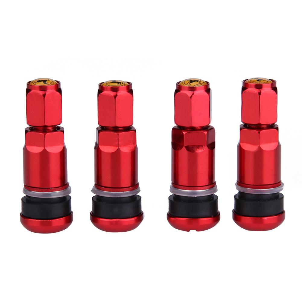 Válvula de rueda neumático sin tubo Universal de Metal para motocicleta de 4 uds, tapas de vástago de aleación de aluminio para neumáticos, vástagos de válvula de aire, accesorios para automóviles: Rojo