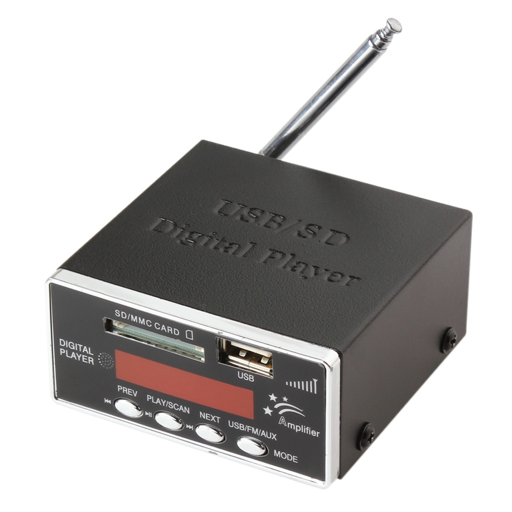 Zwarte Auto Eindversterker MP3 Speler Reader 4 Elektronische Toetsenbord Usb Sd Mmc-kaart Met Afstandsbediening 3.5 Mm Stereo jack Voor Auto 'S