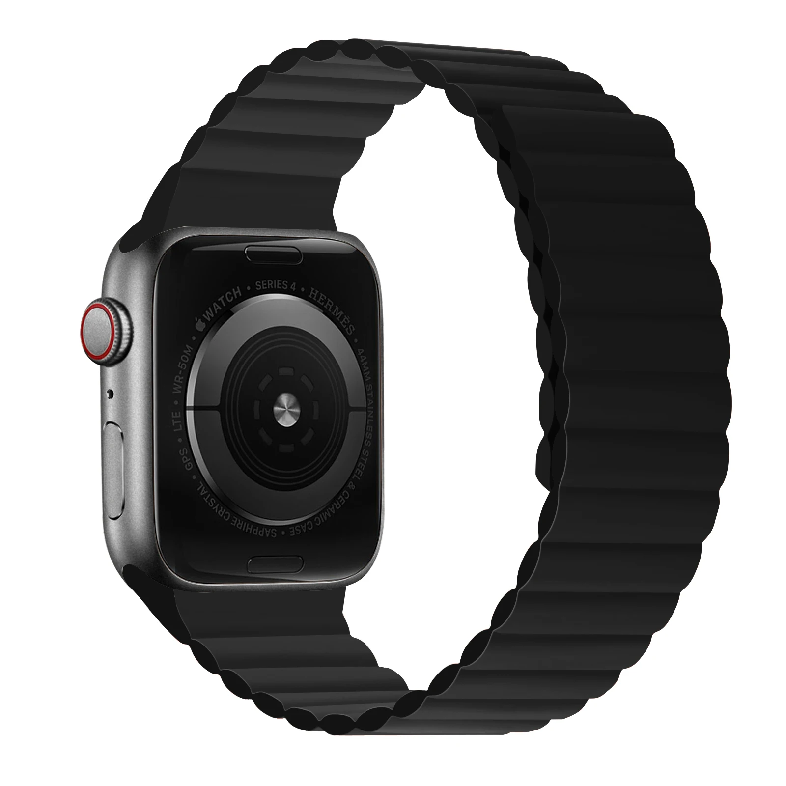 Silikon-Magnetarmband für Apfel Uhr Ultra 49 mm 6 5 4 SE 44 mm 40 mm 10 9 8 7 41 mm 42 mm 45 mm 46 mm Ersatzband iWatch Gürtel: Schwarz grau / 14mm