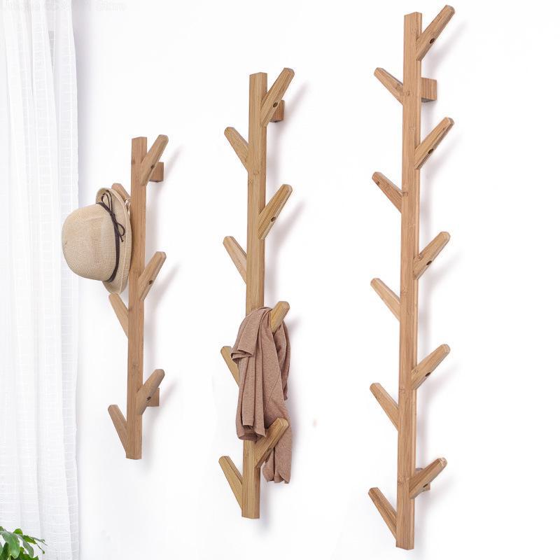Nordic bamboo wall coat rack tree bedroom hanger living room wall hanger