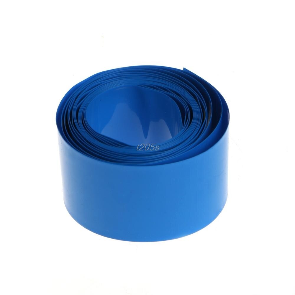 2m PVC thermorétractable Tube Tube emballage Kit pour 18650 18500 batterie plat rond 18.5mm câblage accessoires T12 directe: Bleu