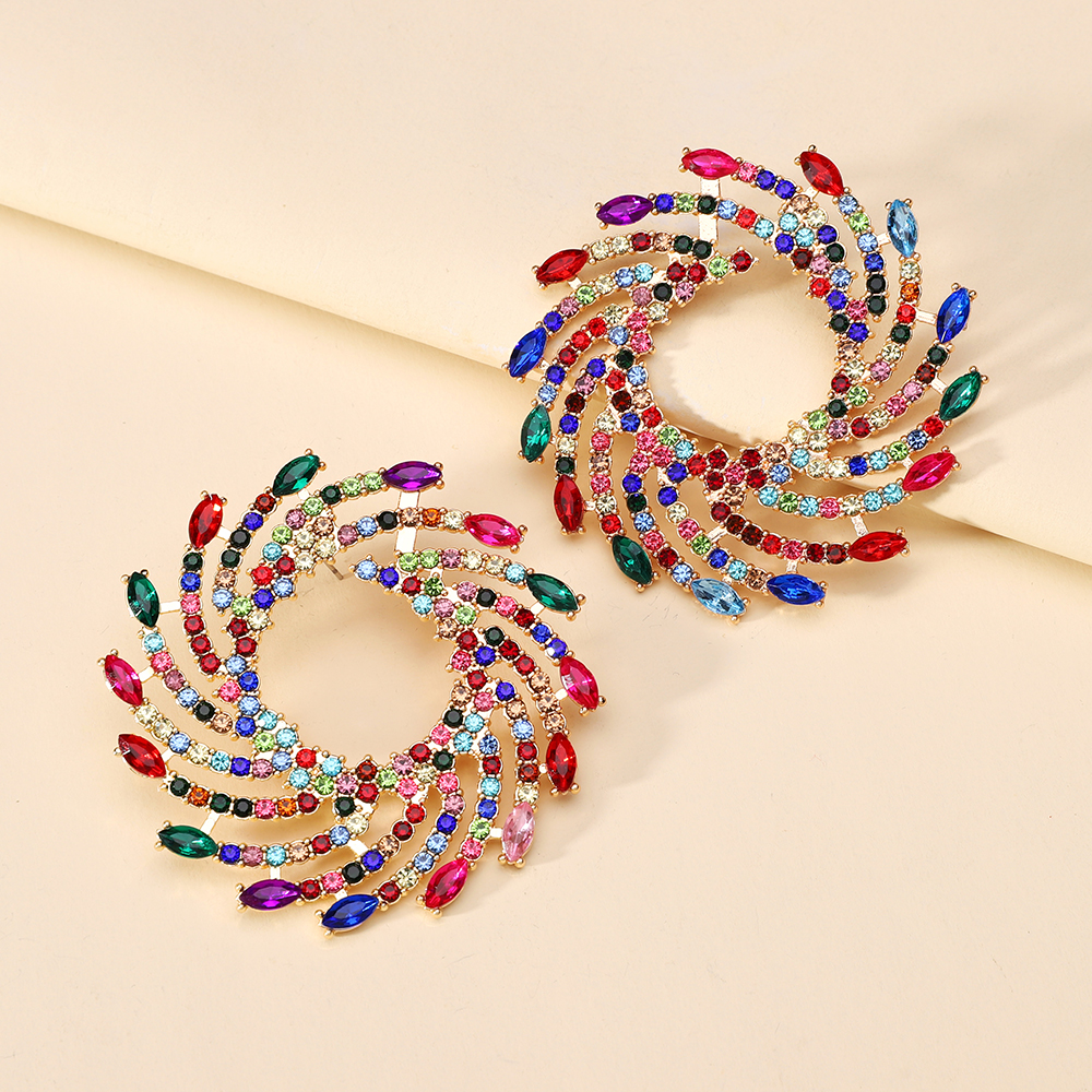 Pendientes grandes de cristal redondos con forma de flor de sol para mujer, joyería inusual de lujo para de graduación, accesorios para las orejas,: Color amarillo dorado claro