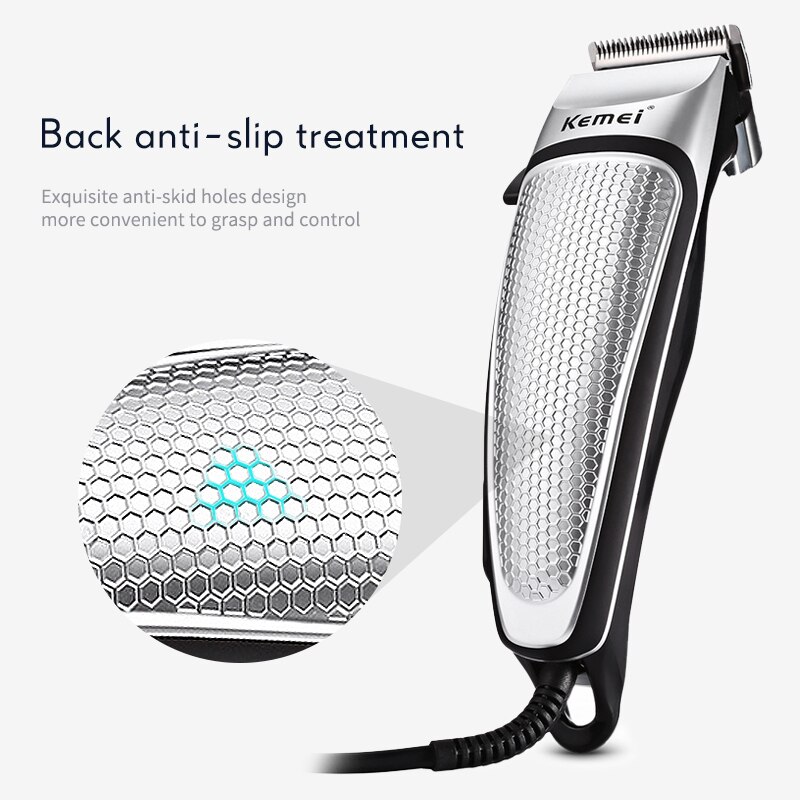 Kemei Professionele Kapper Tondeuse Krachtige Elektrische Snoer Tondeuse Mannen Huishoudelijke Lage Noise Haircut Salon Tool D40