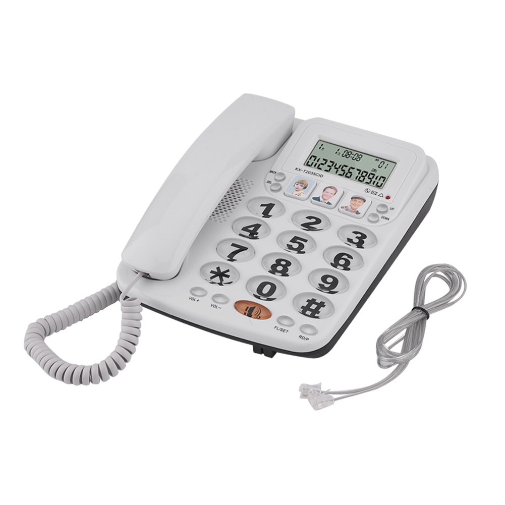 KX-2035CID Vaste Telefoon 2-Lijn Vaste Telefoon Met Speakerphone Speed Dial Telefoon Inkomende Met Caller Id Thuis Kantoor Vaste: WHITE