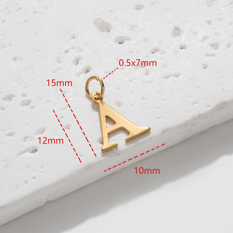 BenS-abalorios de 26 letras de acero inoxidable para fabricación de joyas, 26 letras iniciales, colgantes de joyería DIY, accesorios al por mayor P02