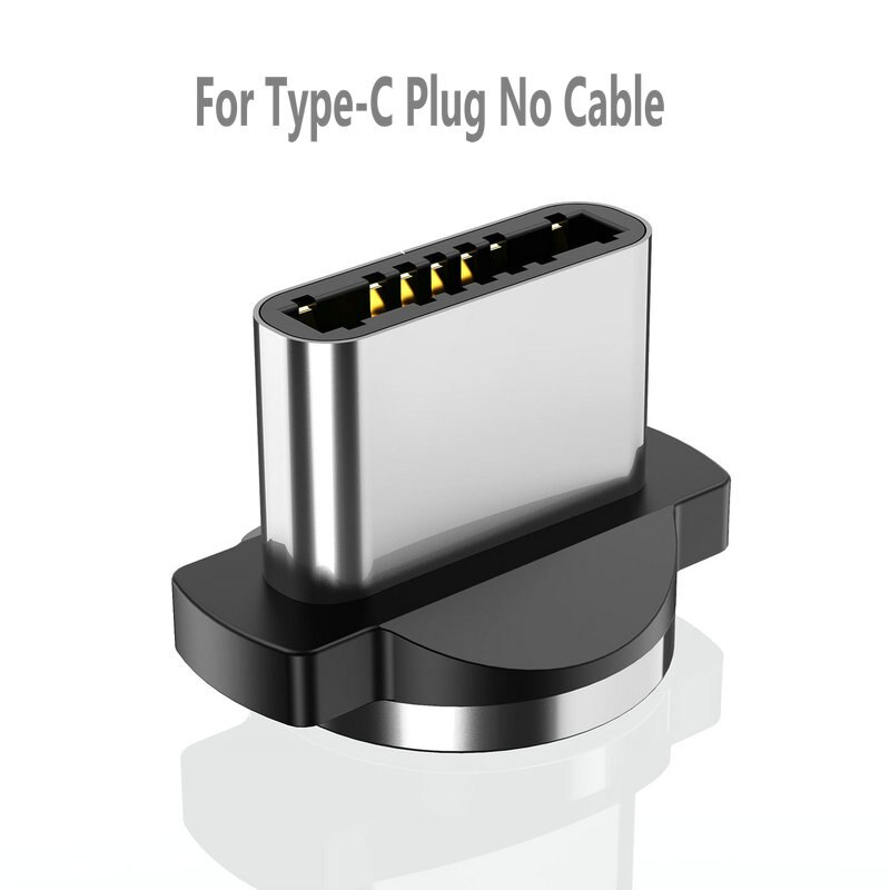 CaseMe-Cable magnético tipo C micro USB para iPhone, Cable LED de carga rápida de 1M, cargador magnético tipo C, conector de teléfono: For Type C Plug
