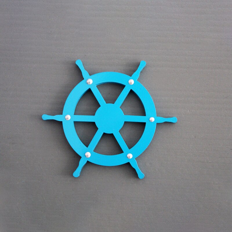 1Pcs 3D Wall Clock Acrylic DIY Clock Mediterranean Style Tower Rudder Lifebuoy Small Fish Clock Wall Clock