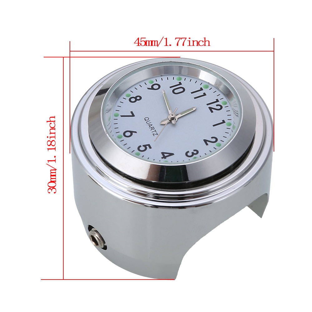 Universal Motorcycle Handlebar Dial Clock And Hand-held Timetable Temperature Thermometer Waterproof Kit 45*30mm