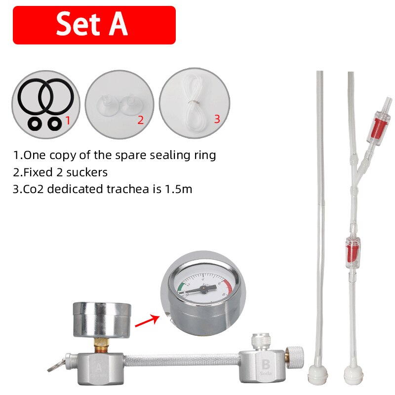 DIY CO2 Generator System Kit Aquarium CO2 Generator Bubble Counter Diffuser With Solenoid Valve For Aquatic Plant Growth: SET A