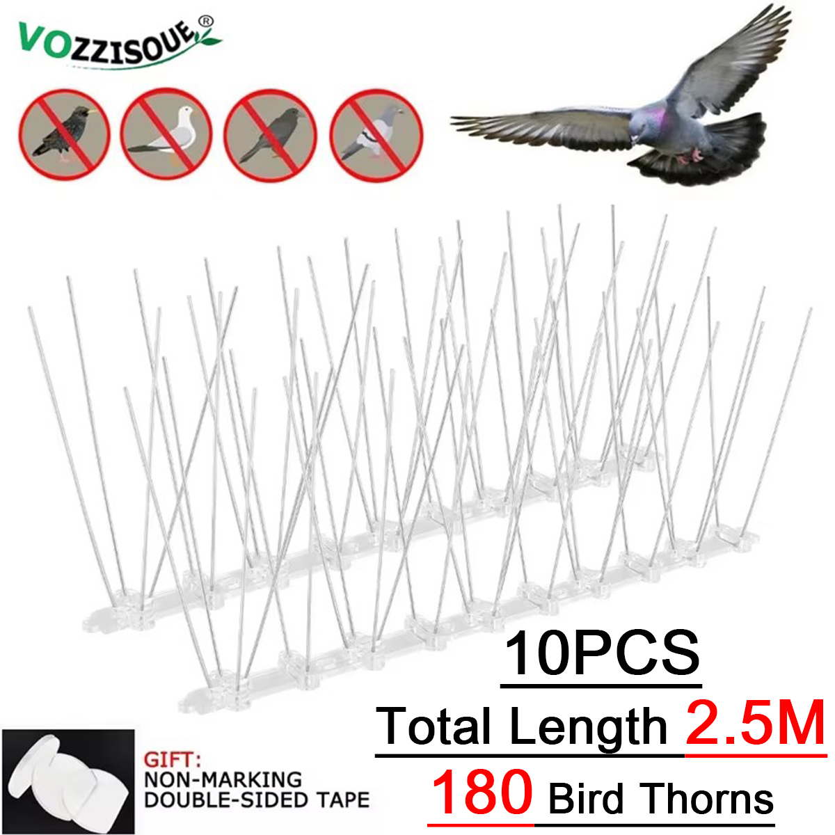 2-12 Stuks Balkon Anti-Vogel Duif Spikes En Vogel Repeller Afschrikmiddel Anti Vogel Repellent Rvs anti Vogel Doorn Nail Kit: Chocolade