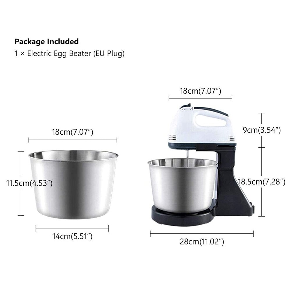 Electric Food Mixer 7 Speed Table Stand Cake Dough Mixer Handheld Egg Beater Blender Baking Whipping Cream Machine
