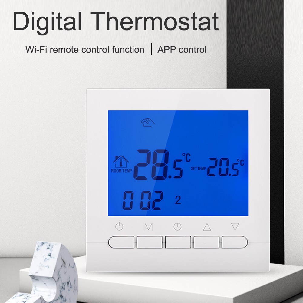 Trådløs wifi app kontrol regulator temperatur smart hjem digital termostat rumopvarmning med baggrundsbelyst lcd-skærm nøjagtig