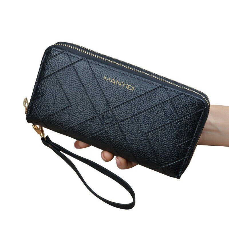 Noenname-null pochette pour femmes portefeuille en cuir synthétique polyuréthane porte-cartes long sac de téléphone sac à main sac à main bracelet: B