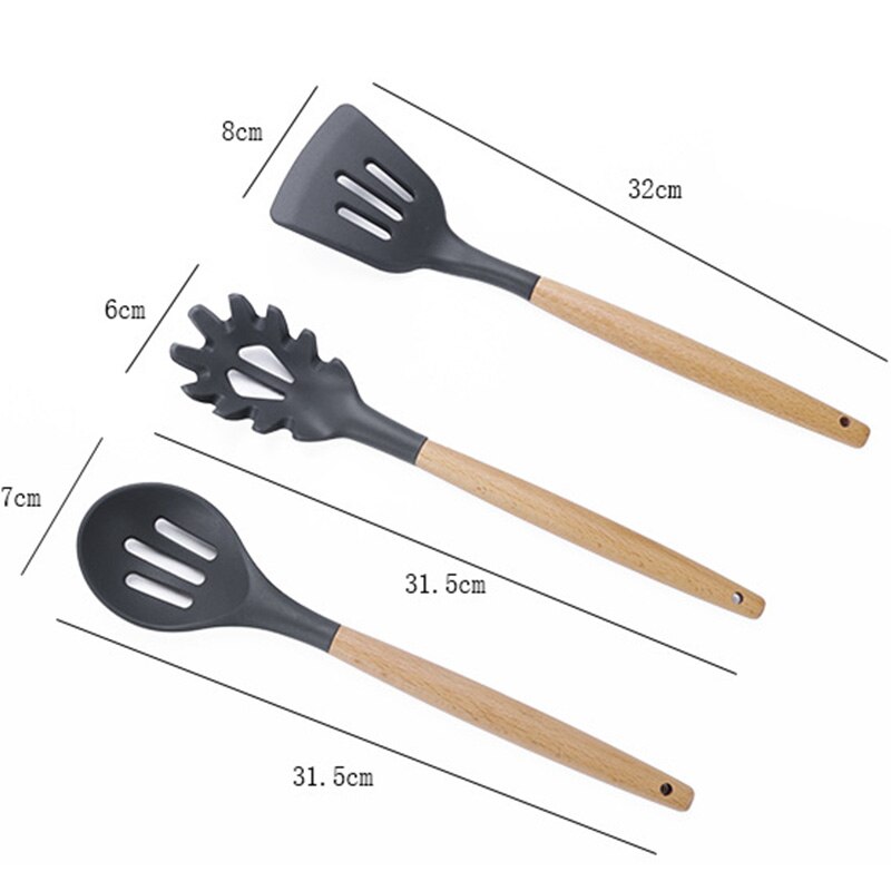 Cooking Silicone Environmental Protection Kitchen Utensil Set Spatula Spoon Kitchen Accessories Cooking Tool Kitchenware