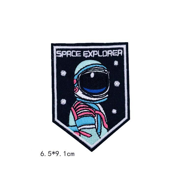 1 PCS UFO Alien Patches Astronaut Planet Embroidery Iron On Universe Parches For Clothing DIY Applique Badge Iron On Patches: Copper