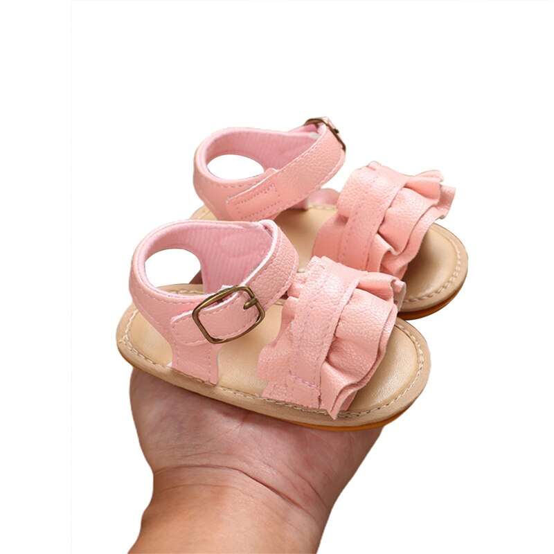 Trend Summer Newborn Toddler Baby Sweet Breathable Sandals PU Leather Soft Sole Non-slip Shoes Prewalker Footwear