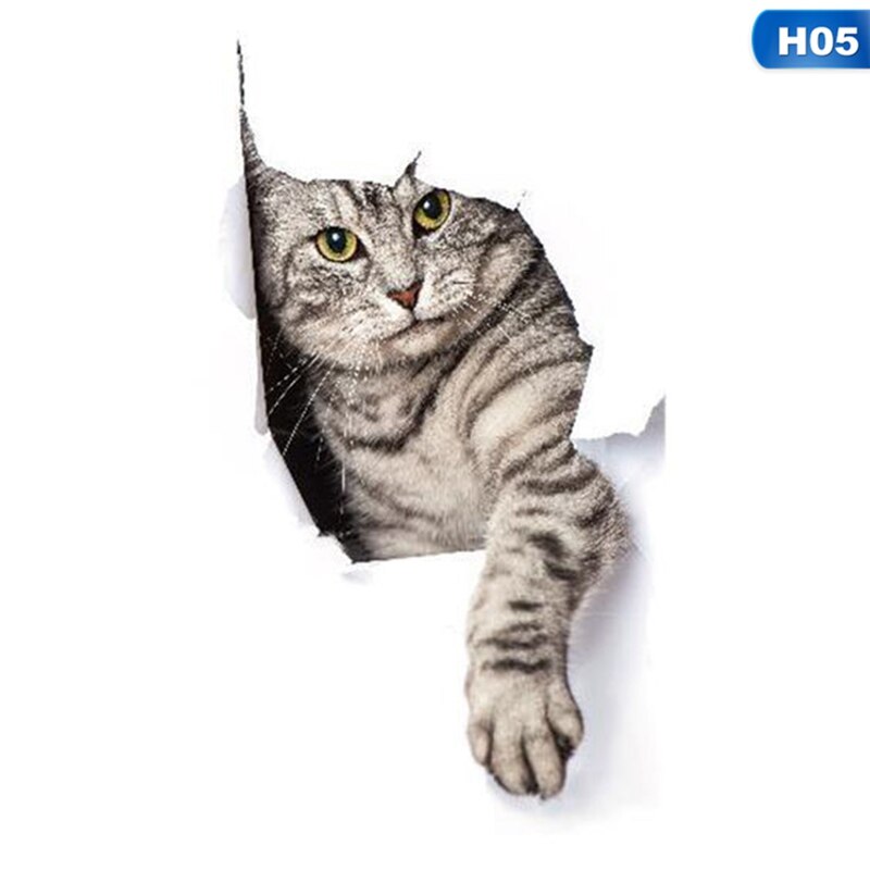 Pegatinas 3D para coche, Adhesivo de revestimiento 3D para gatos y perros grandes, adhesivo de gato para coche, pegatina de vinilo reflectante Animal, 1 Uds.: H05