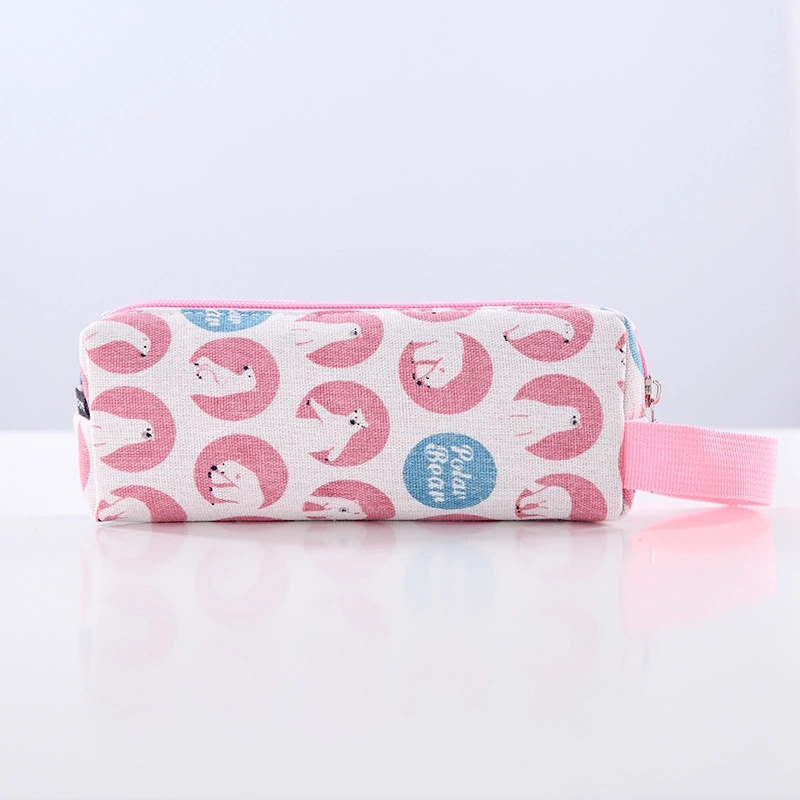 Black Canvas Pencil Case Cute Avocado Pencilcase for Cactus School Pencil Box Polar Bear Pencil Bag School Supplies Stationery: Bear