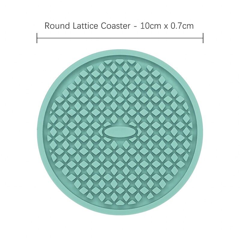 ME.FAM-tapis rond en Silicone flocons de neige en treillis, dessous de verre antidérapant isolant thermique, tapis de bol, décoration de bureau et cuisine: Lattice Mint