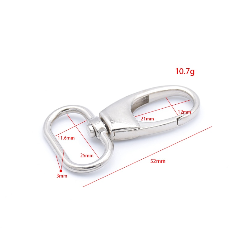 5x metal karabinhage aftrækker spænder oval ring til læderrem/bælte nøglering bånd til kæledyr snor kroge
