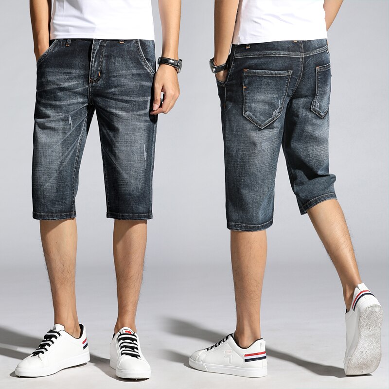 Shorts Men Korte Broek Mannen Men'S Denim Summer Linen Cotton Homme Breeches Half Pants Work Mens Casual Man