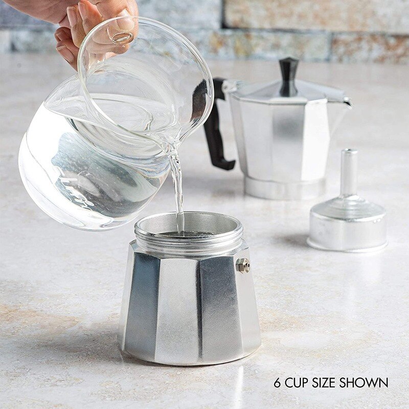 Cafetera italiana Moka, máquina de café Espresso de aluminio, tetera, estufa de Latte, accesorios para Barista