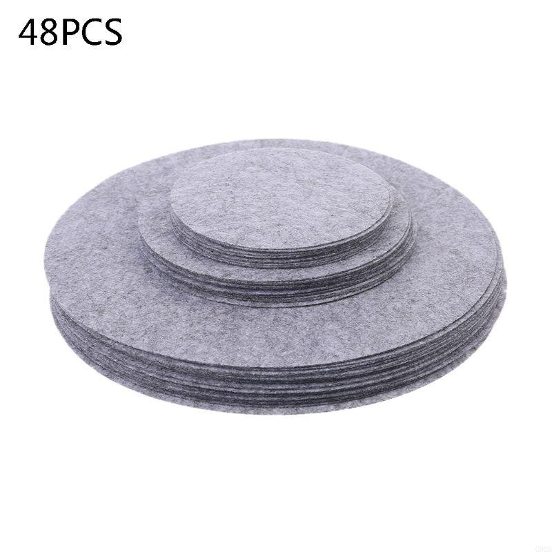 Conjunto 48 divisores placa feltro macios 3 tamanhos PAN PADS PADS DOENCIA: CINZA-ESCURO