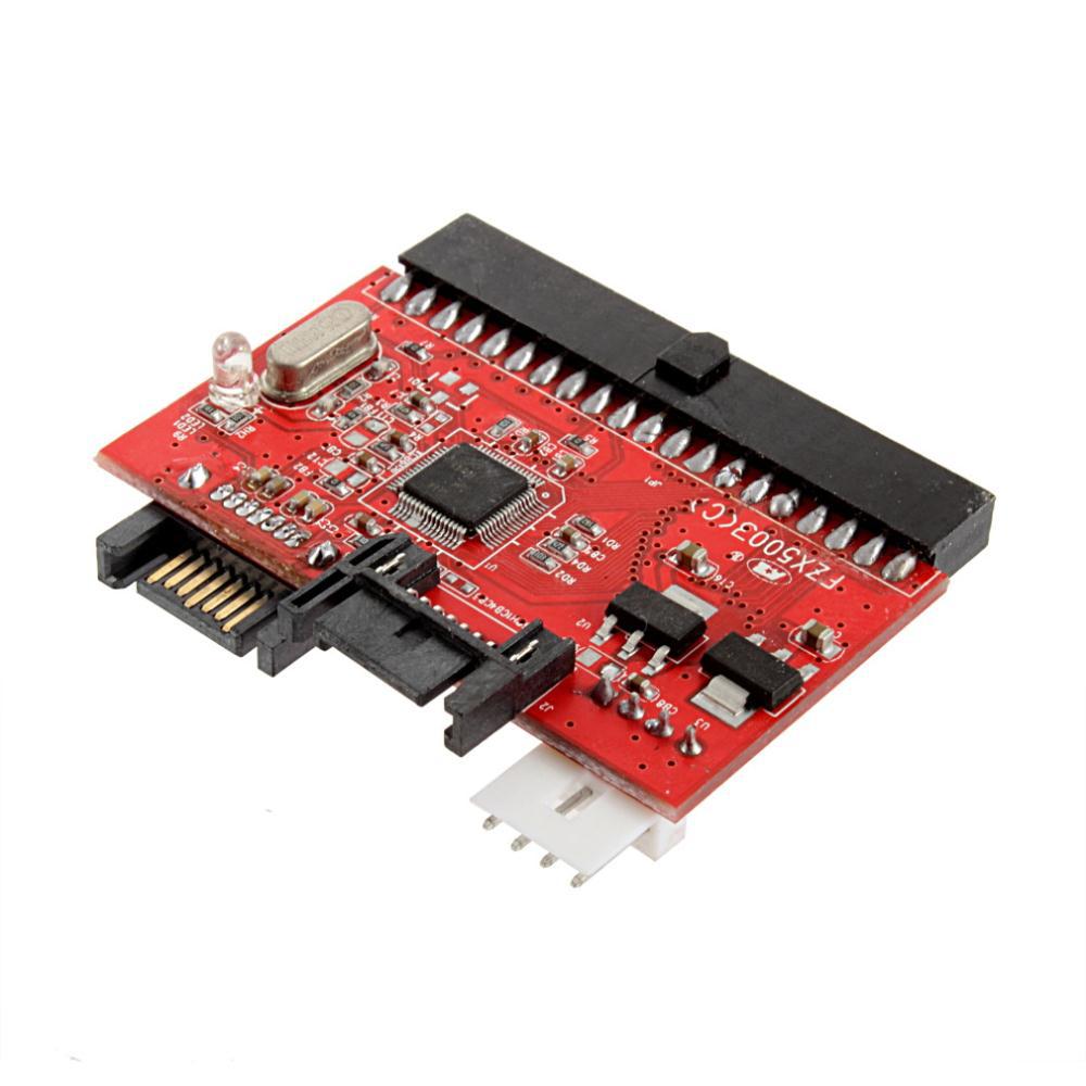 Adaptateur 2 en 1 SATA vers IDE, convertisseur IDE vers SATA, 40 broches, 2.5 pouces, pilote de disque dur, prise en charge pour ATA, HDD, CD, DVD, carte adaptateur Riser: Rouge