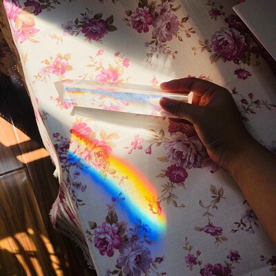 30x30x100mm Triangular Prism BK7 Optical Prisms Glass Physics Teaching Refracted Light Spectrum Rainbow Science Experiment Toys