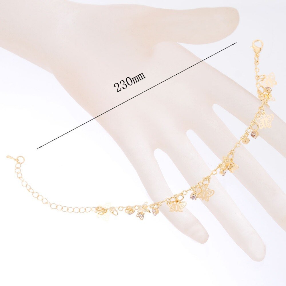 Einzigartige Schmetterling Gold-farbe Armbänder & Armreifen pulseira Kette Kristall Schmuck Armbänder Für Frauen Jahrestag