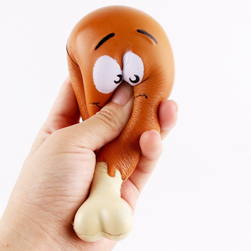 Cute soft Slow Rising Chicken Leg smile face Jumbo Simulation Food Squishies Kids Toy Kawaii Squishy Antistress Stretch