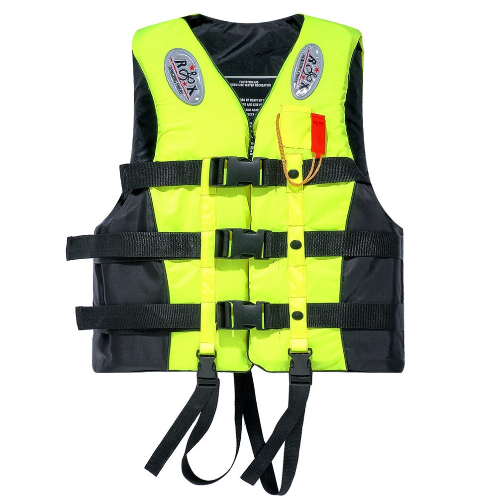 Adults Life Vest with Whistle Swimming Water Sports Buoyancy Vest Boating Buoy Coated Oxford Outdoor Rafting Life Jacket: Yellow / S