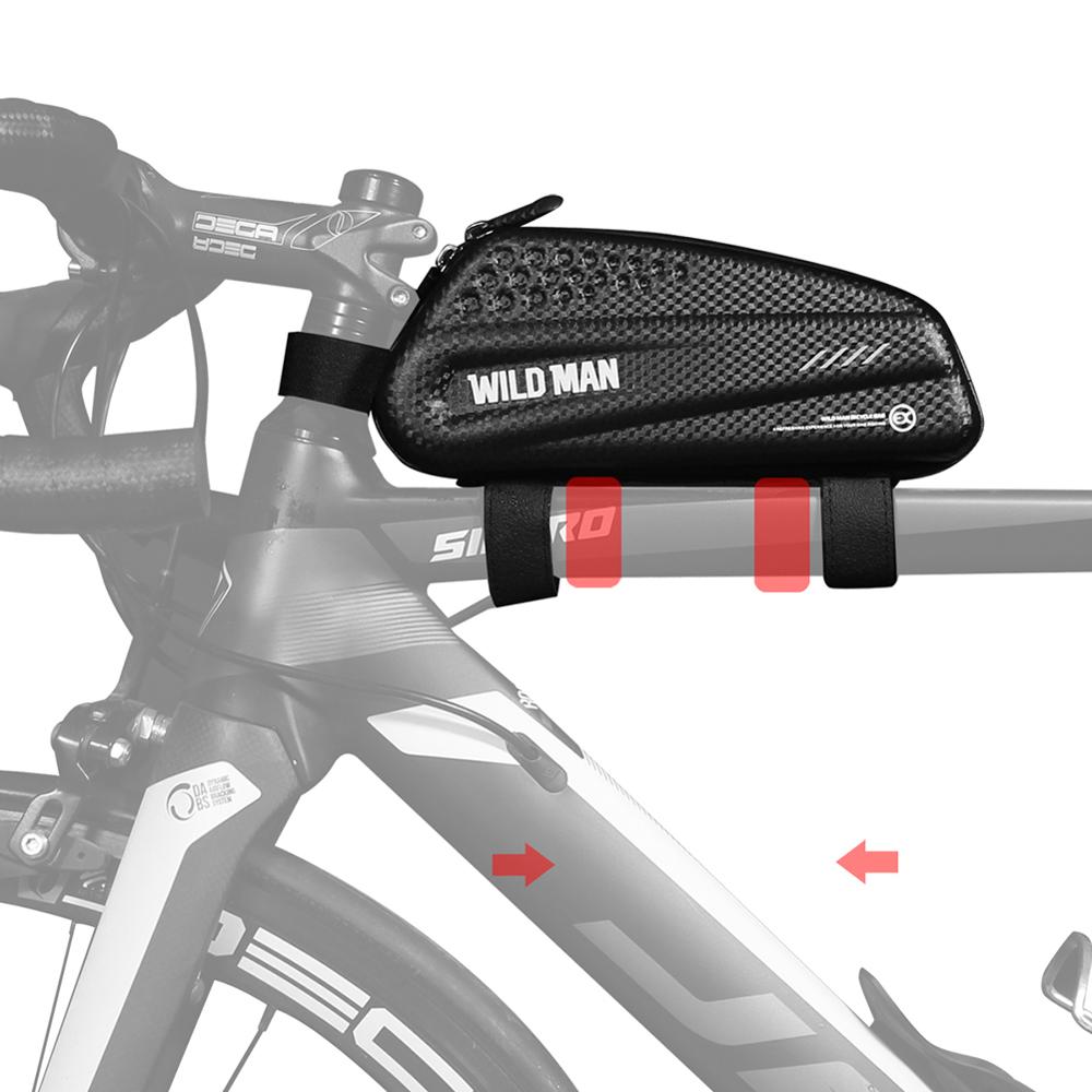 Vild mand mtb cykel mobiltelefon taske cykel reflekterende sadel bag værktøjstasker cykel sæde hale hårde tasker cykel sadelpind hård taske: C