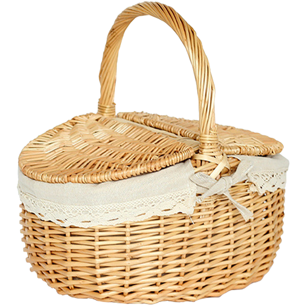 Cesta de Picnic al aire libre tejida a mano, disfraz hecho a mano, contenedor de frutas y verduras, tienda, cestas de sauce