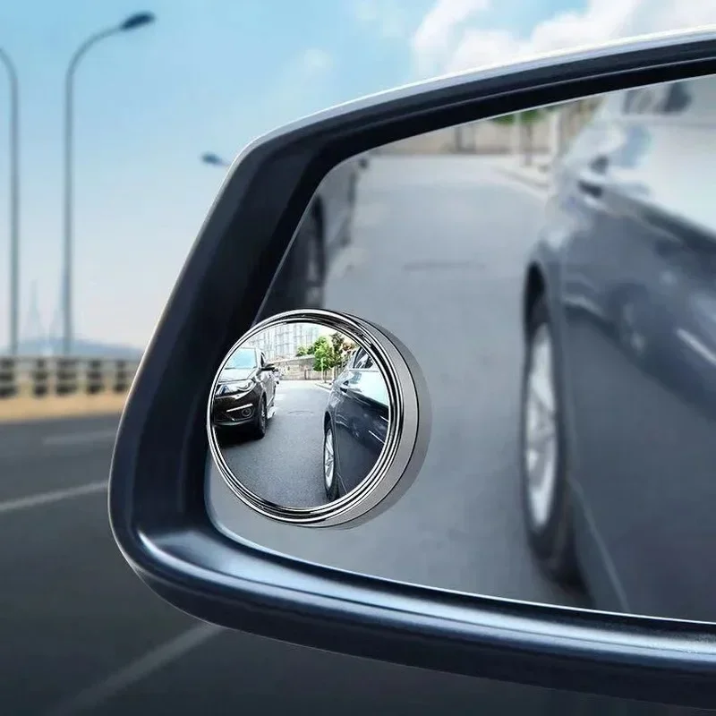 Espejo de punto ciego ajustable de 360 grados, espejo retrovisor convexo auxiliar para coche, marco redondo, espejos gran angular, marcha atrás, 2 uds.