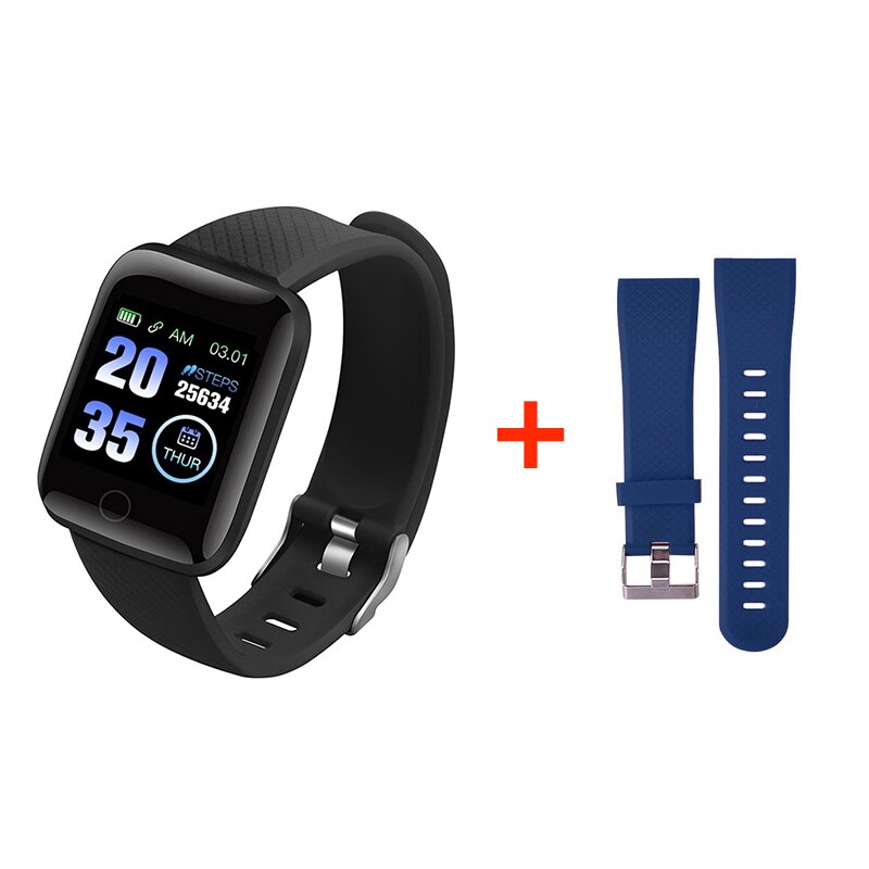 D13 Sport Smart Uhr 116 PLUS Smart Armband Herz Rate Blutdruck monitor Wasserdicht Armband tracker fitness Smart band: Black Blue