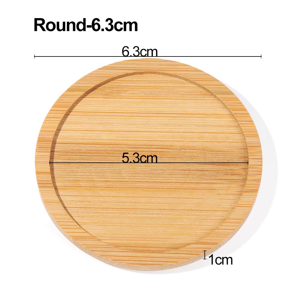 1PC Simple Bamboo Wood Tray Round Square Hexagon Flowerpot Base Pot Stander Succulents Bonsai Holder Home Decor Gardening: Burgundy
