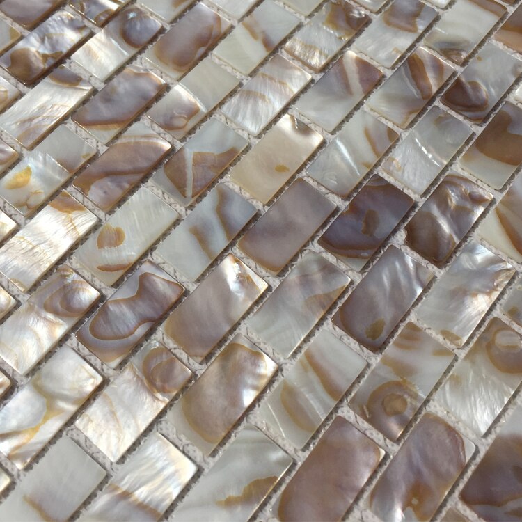 2mm épaisseur brique naturelle nacre coquille mosaïque pour cuisine dosseret salle de bain carrelage mural MOP19023