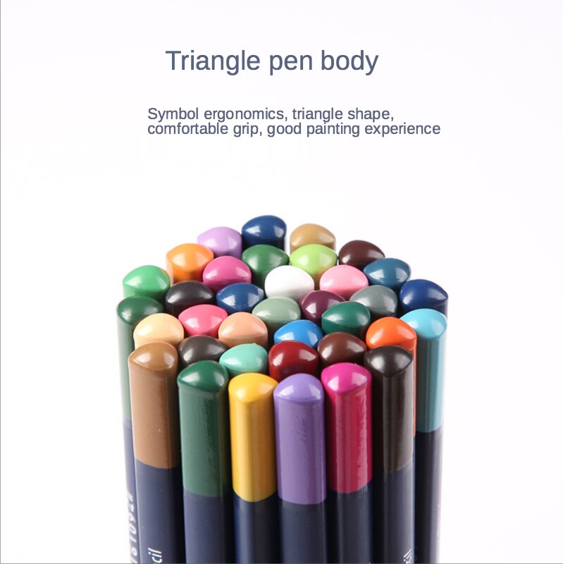 water soluble color pencils set 12/24/36/48/72 colors thick triangle log painting children cartoon drawing pencil Art supplies