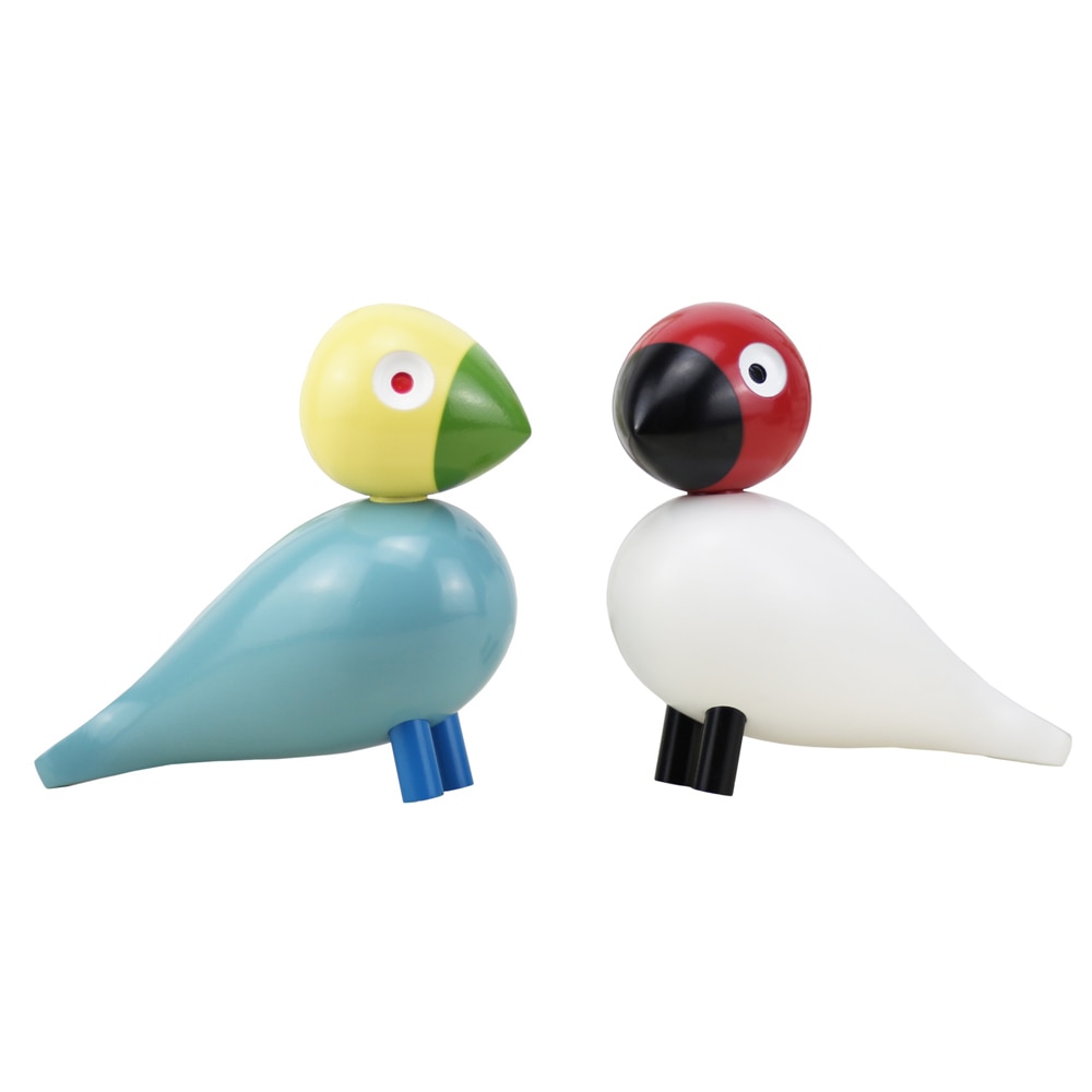 Nordique danemark Figurines d'oiseaux en bois Sculpture sur bois marionnette coloré peint Sculpture Figure animaux ornements pour la décoration de la maison