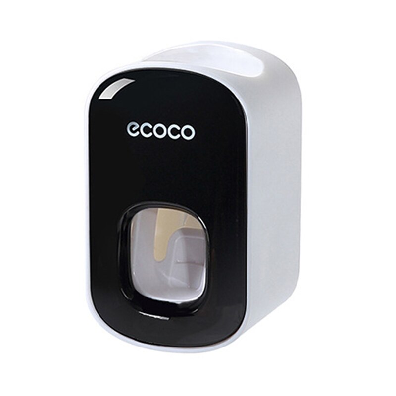 ECOCO Home Automatic Toothpaste Dispenser Toothbrush Holder Wall Mounted Bathroom Accessories Toothpaste Squeezers: Black