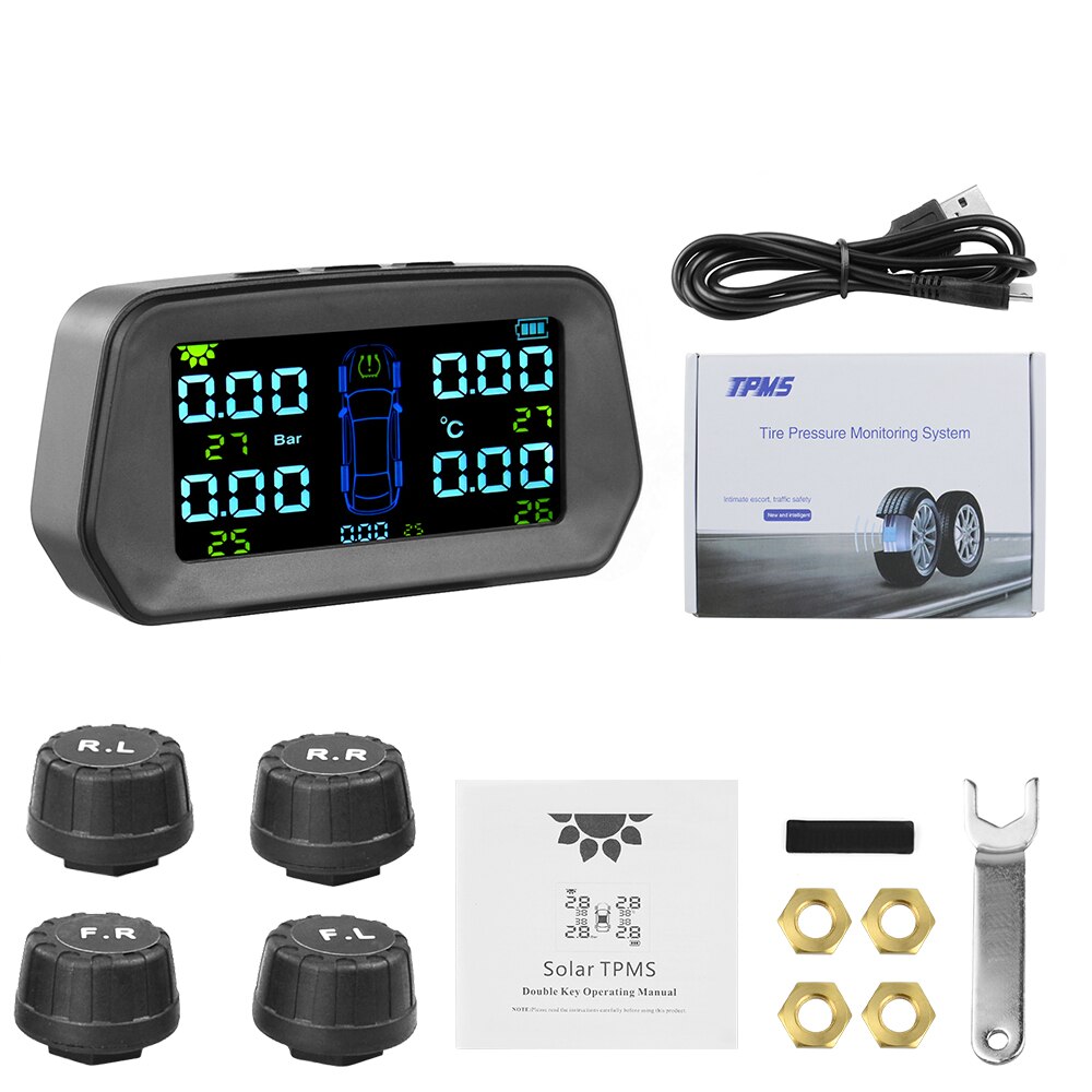 Bandenspanning Monitor System Lite Smart Auto Tpms Solar Power Auto Alarmsystemen Bandenspanning Waarschuwing