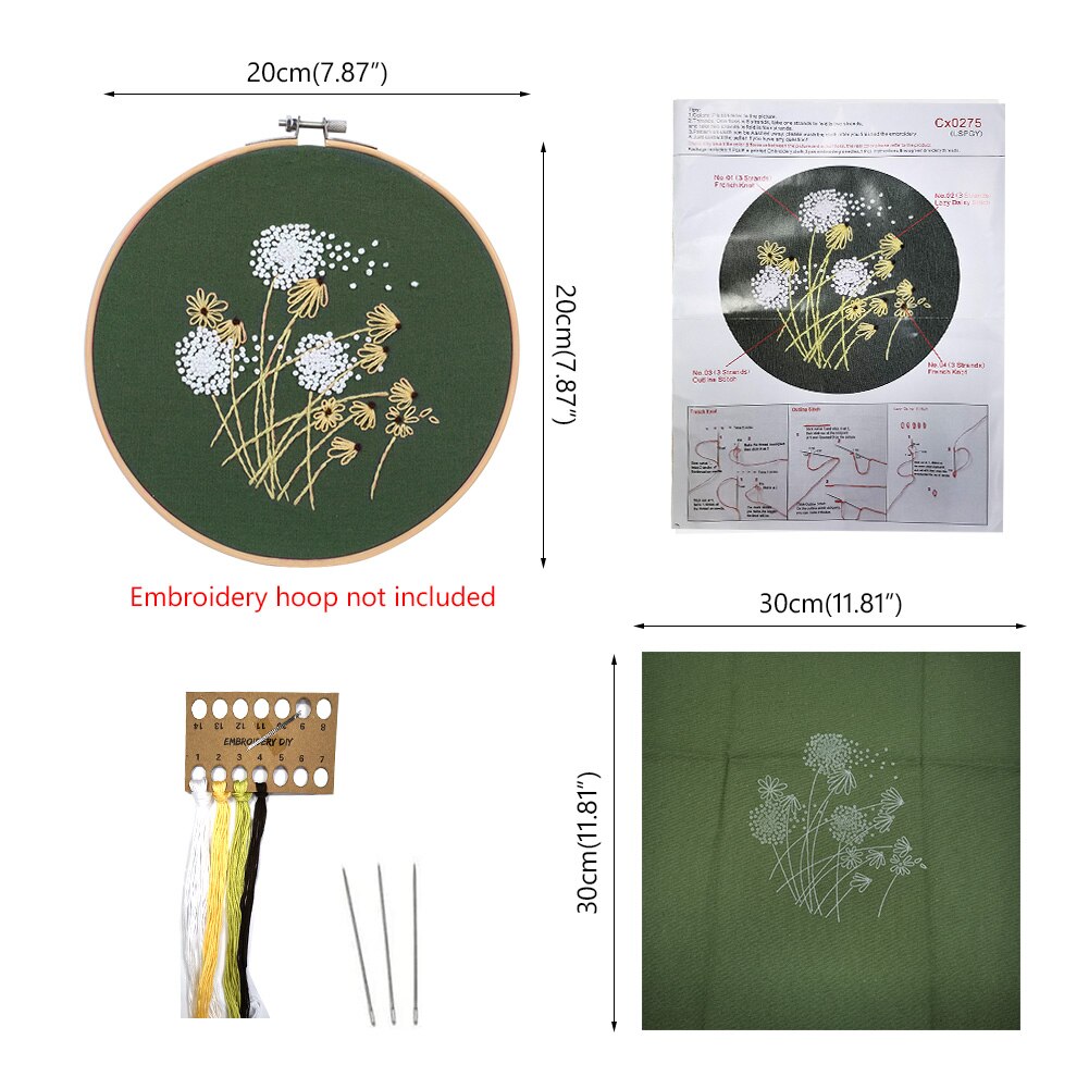 Handwork Needlework Plants Pattern Threads Tools Home Decoration Cross Stitch Embroidery Flowers DIY Starter Kit Ribbon Painting