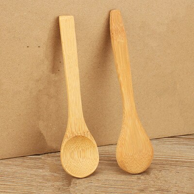 50 stk træ bambus skeer honning ske baby skeer mini skeer: 13cm bambus runde