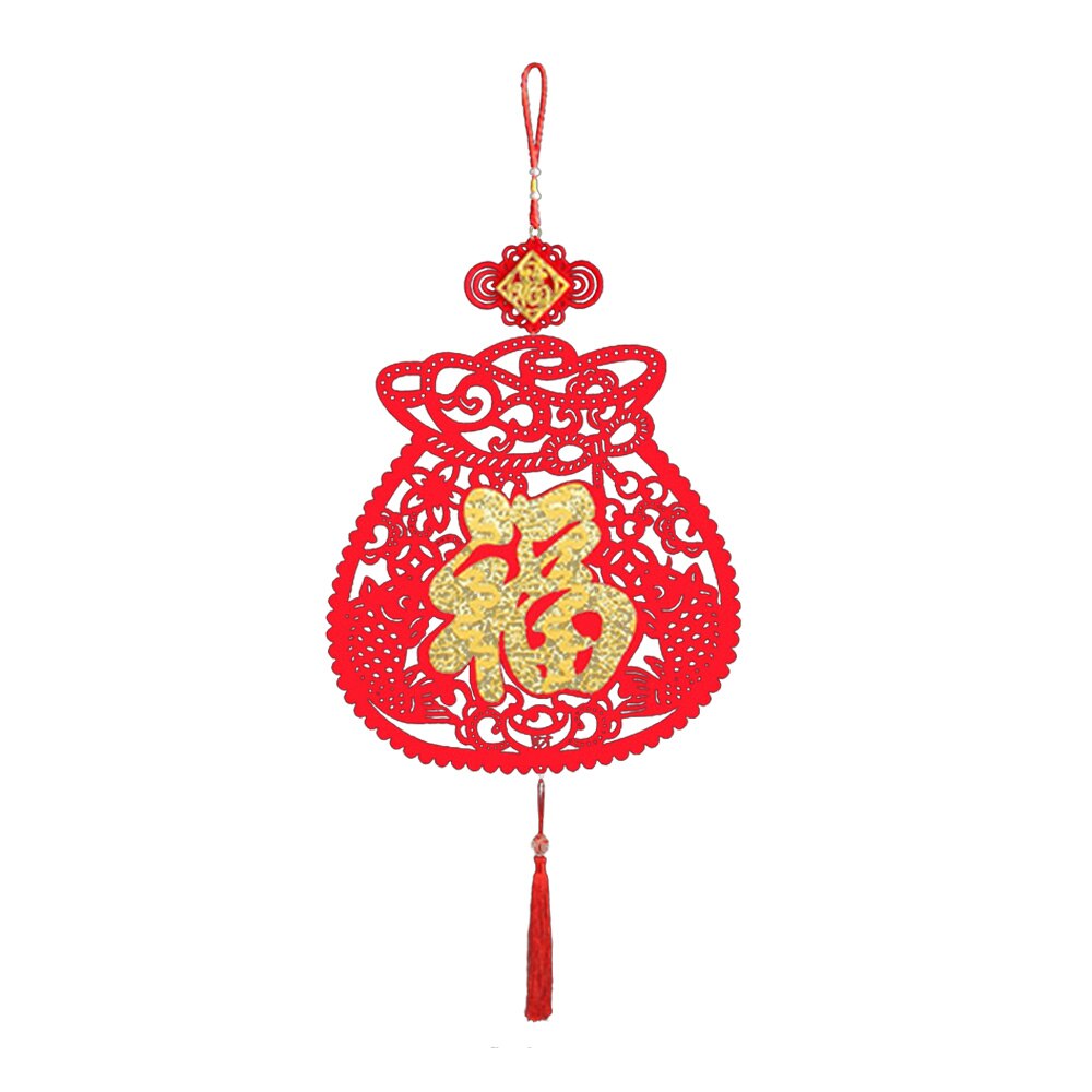 Chinese Year Fu Character Good Luck Symbolizing Hanging Pendant For Chinese Spring Festival Year'S Day Decoration: Fluorescence Yellow